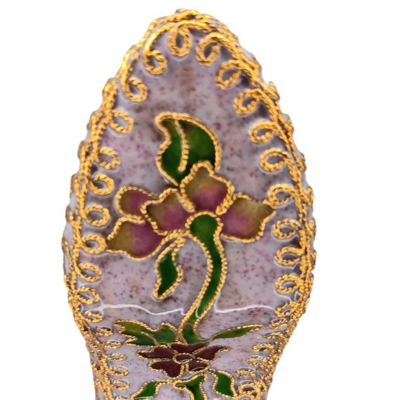 Enameled Cloisonne Style Vintage Shoe Ornament Purple - Picture 5 of 12